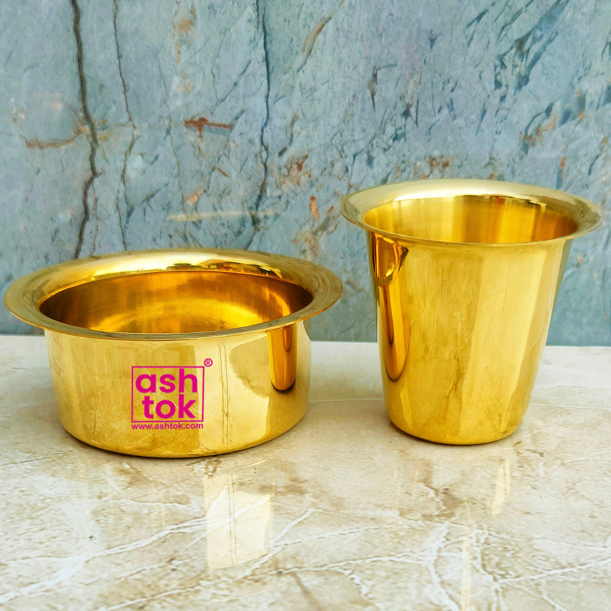 Brass Coffee Dabra, Traditional Coffee Cup and Dabra Set, 2-Piece, Mad –  Cherrypick