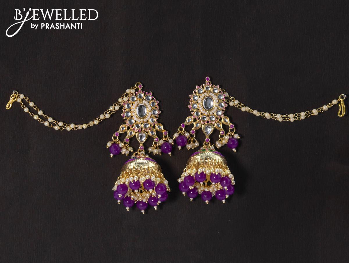 Purple jhumkas sale