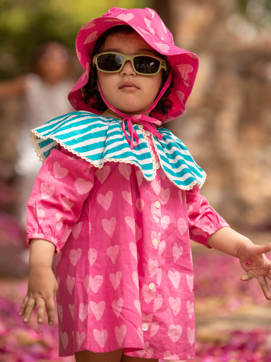 Te Amo Organic Cotton Block Printed Dress