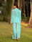 Turquoise Stripes Modal Pyjama Set