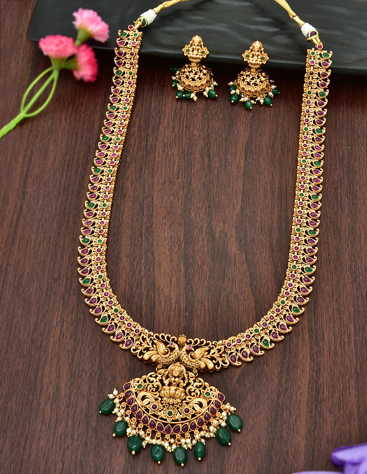 Designer Antique Lakshmi Devi Grand Wedding Long Haaram