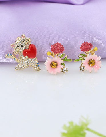 Designer Ceramic Earrings and Brooch Combo