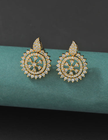 Designer Zirconia Floral Stud Earrings