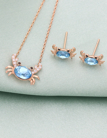 Swarovski Crystal Crab Chain Pendant