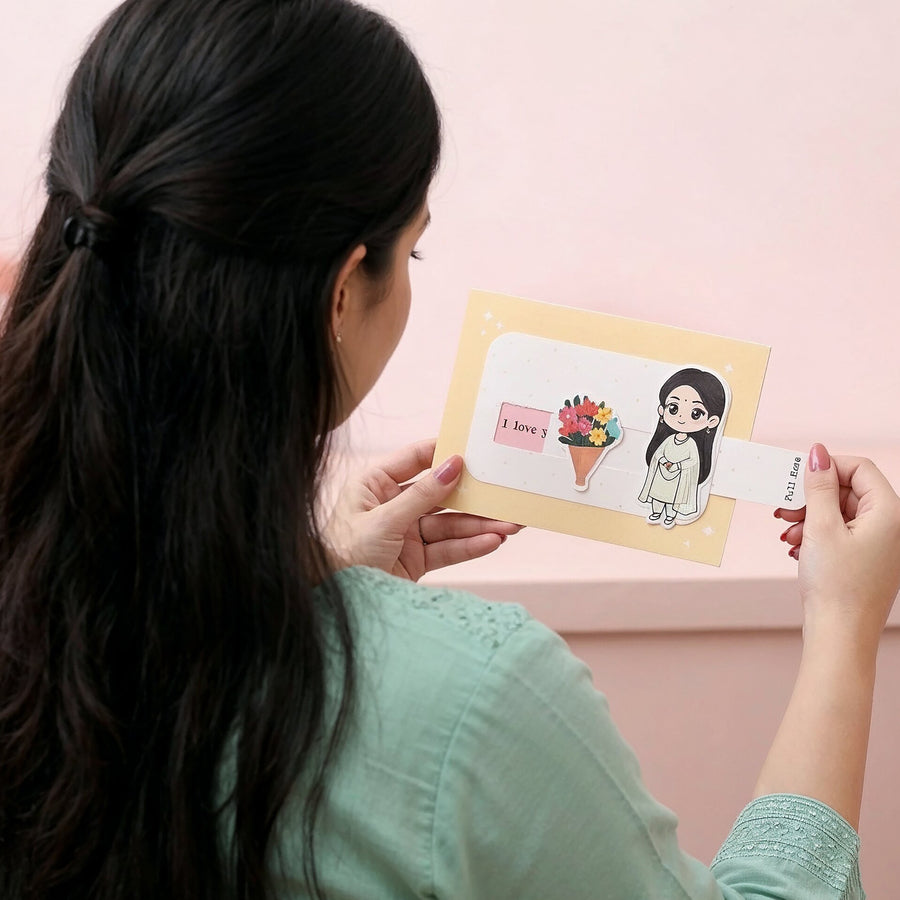 Sliding Flower Greeting Card