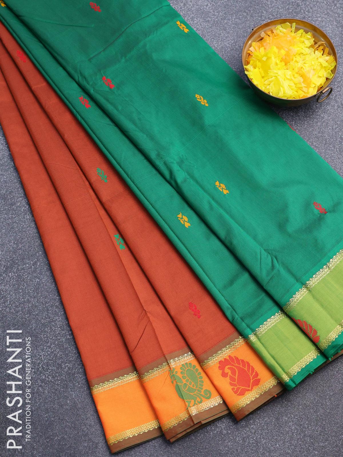 Mustard and Pink Half and Half Arani Silk