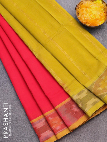 Mango Yellow with Hot Pink Pallu Linen Jamdani Buti Saree– Swapna Creation