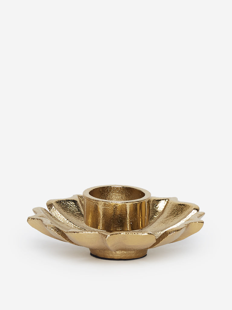 Westside Home Gold Lotus Tealight Candle Holder