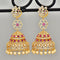 Floral Zirconia Jhumka Earrings