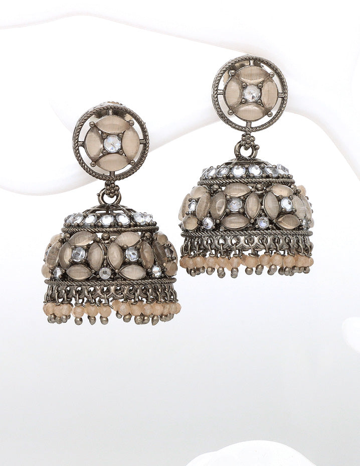 Double Layer Black Metal Jhumka Earrings | Jhumka earrings, Jhumka, Locket  earrings