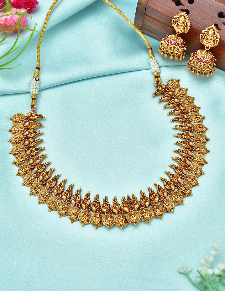 Designer Lakshmi Devi Kasu Necklace Set