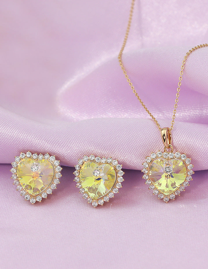 Swarovski Crystal Chain Pendant Set