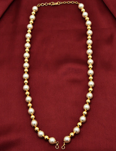 Designer Pearls and Golden Yellow Beads Mala