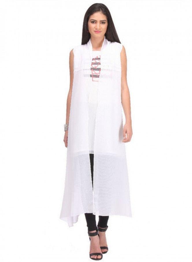 White Sleeveless Gillet