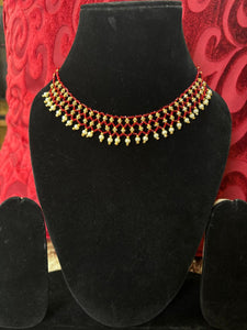 Red beads 3 layered Necklace