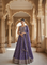 Lavender Chinnon Hand Embroidered Anarkali Set