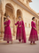 Magenta Silk Embroidery Anarkali Set