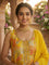 Mustard Tissue Floral Digital Print Suit Set