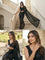 Black Net Heavy Sequins And Stone Work Saree With Readymade Blouse
