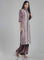 Wine Printed Round Neck kurta