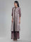 Wine Printed Round Neck kurta