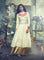 White Printed Mandarin Mughal Gown