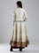 White Printed Mandarin Mughal Gown