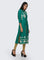 Green Printed Mandarin Neck kurta