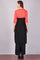 Coral Red & Black Colorblocked Printed kurta