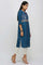 Blue Printed Mandarin Neck kurta