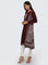 Maroon Printed Winter kurta