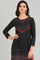 Black Round Neck Yarn-dyed kurta