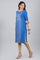 Blue Round Neck Printed kurta