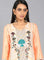 Orange V Neck Printed kurta