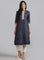Blue Mandarin Neck Solid kurta