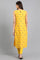 Yellow Round Neck Printed kurta