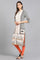 White Mandarin Neck Printed kurta