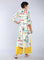 White Mandarin Neck Printed kurta