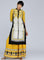 Yellow Mandarin Neck Printed kurta