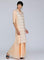 Peach V Neck Embellished kurta