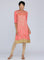 Coral Mandarin Neck Embellished kurta