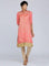 Coral Mandarin Neck Embellished kurta