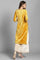 Yellow Round Neck Velvet Winter kurta