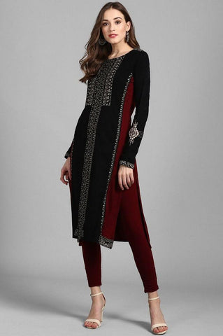 Black Round Neck Winter kurta