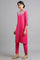 Pink Mandarin Neck Embellished kurta