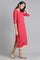 Pink Round Neck Layered kurta