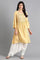 Yellow Round Neck Tie-up kurta