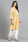 Yellow Round Neck Tie-up kurta