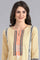 Yellow Round Neck Printed kurta