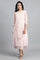 Pink Round Neck Printed kurta